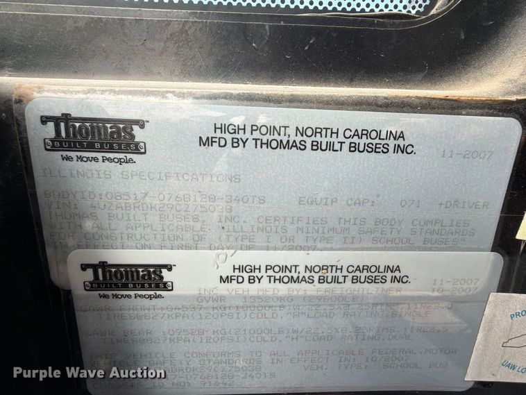 image for item FK5146 2009 Freightliner B2 school bus