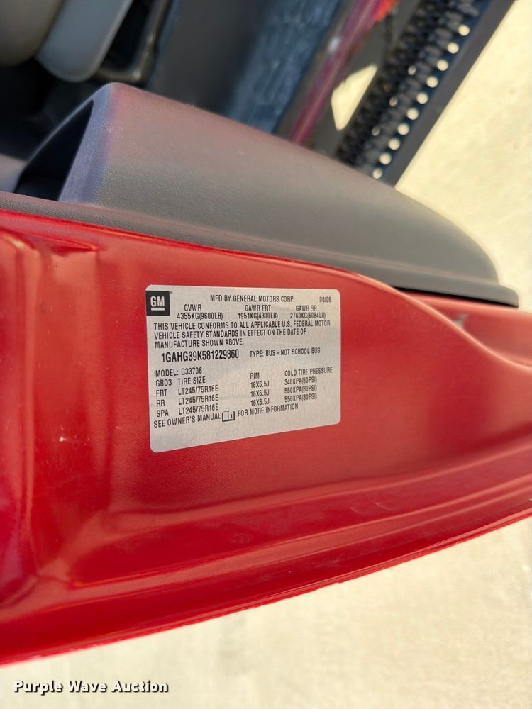 image for item FN5851 2008 Chevrolet Express 3500 van