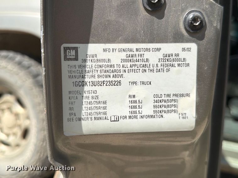 image for item FP3045 2002 Chevrolet Silverado 1500 Crew Cab pickup truck