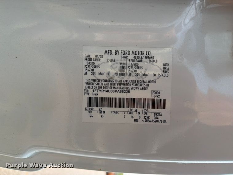 image for item FT6509 2008 Ford Ranger Ext. Cab pickup truck