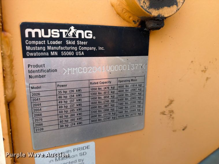 image for item FT6524 2007 Mustang 2041 skid steer loader