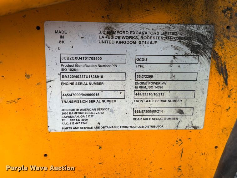 image for item FT6525 2010 JCB 2CXU landscape tractor