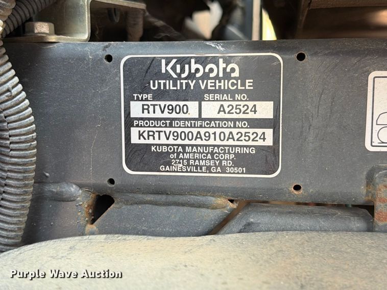 image for item FT6528 2010 Kubota RTV900 utility vehicle
