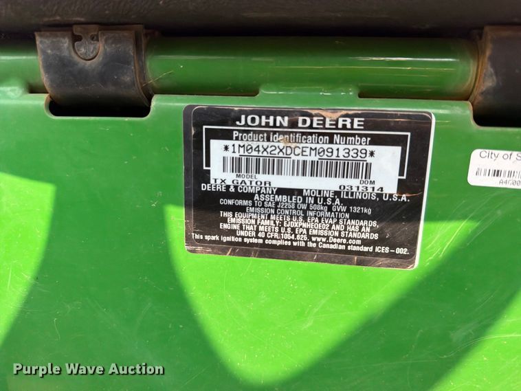 image for item FT6532 2014 John Deere TX Gator utility vehicle
