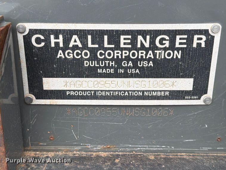 image for item FT6537 2010 Challenger MT955C 4WD tractor
