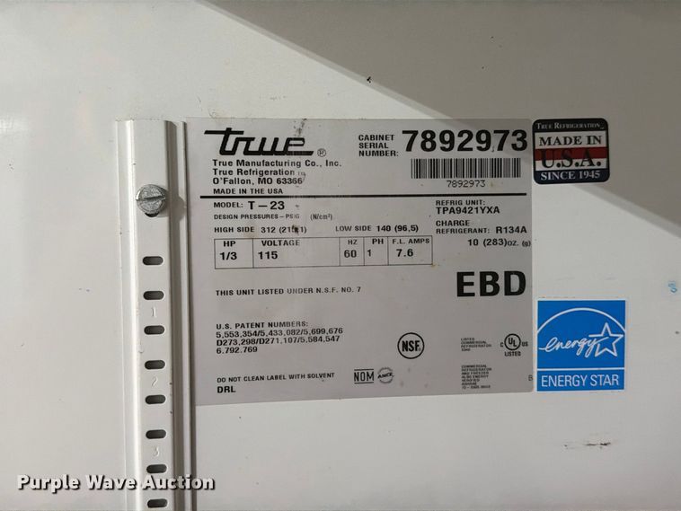 image for item FT6551 True T-23 refrigerator