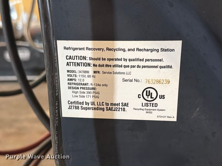 image for item FT6588 Robinair 34788NI refrigerant recovery recycling machine