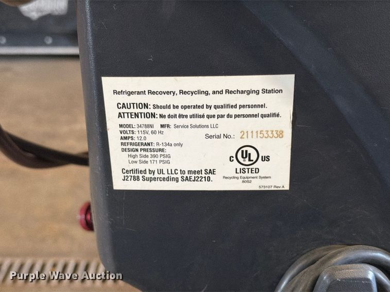 image for item FT6589 Robinair 34788NI refrigerant recovery recycling machine