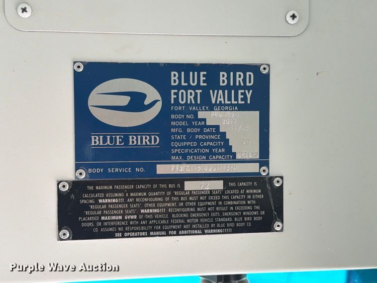 image for item FT8003 2017 Blue Bird All American school bus