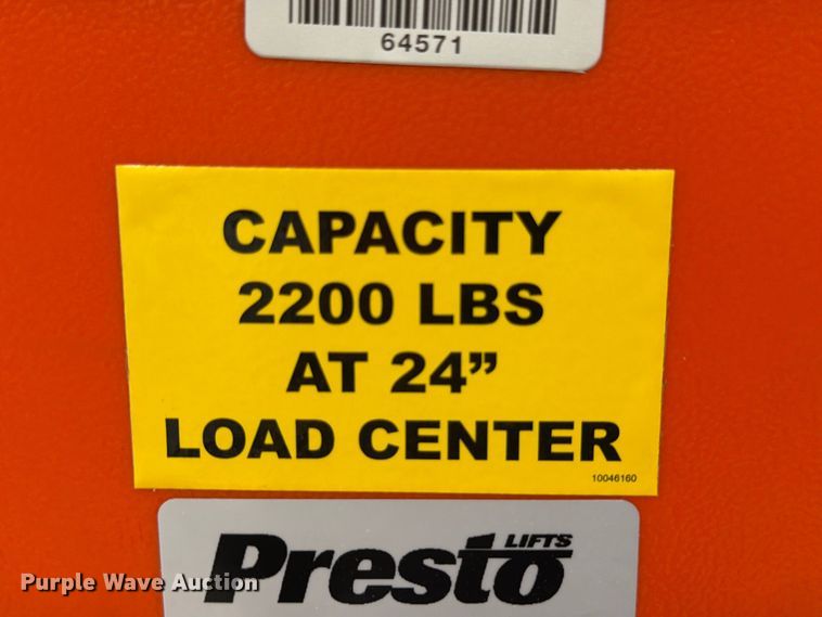 image for item FU0508 2015 Presto PPS2200-62NFO-27 pallet jack