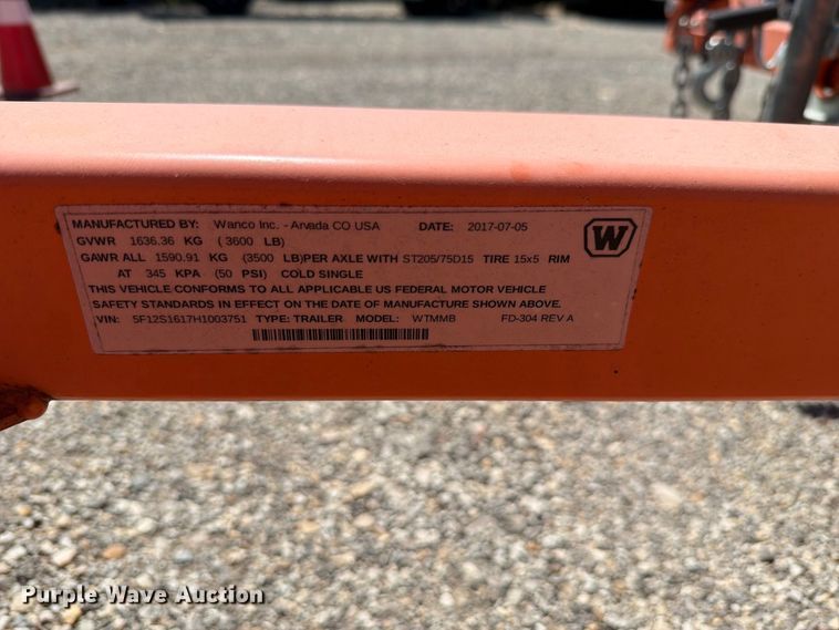image for item NF9541 2017 Wanco WTMMB portable road sign