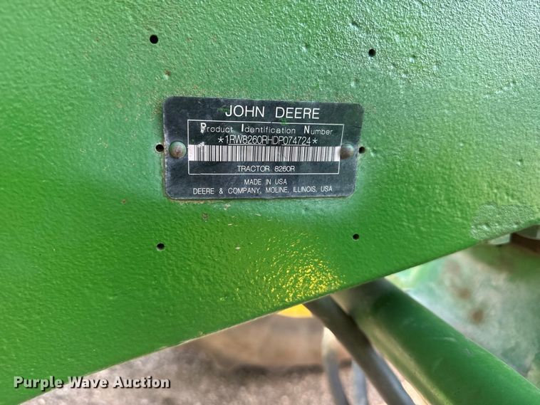 image for item DY3266 2013 John Deere 8260R MFWD tractor