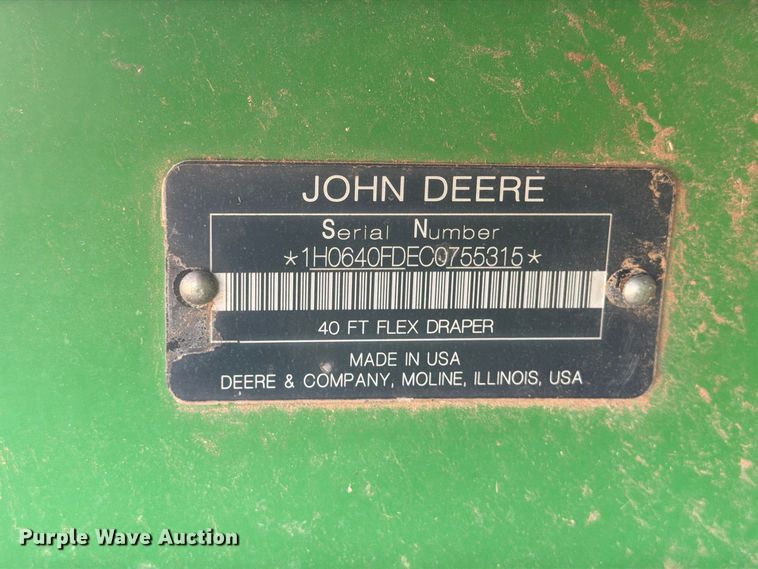 image for item EP7549 2012 John Deere 640FD flex draper head