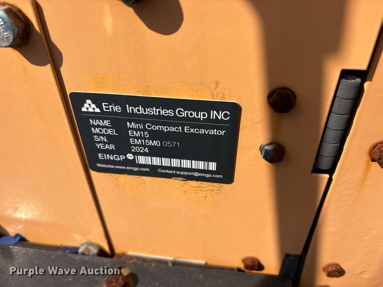 image for item ET0430 2024 Erie EM15 mini excavator