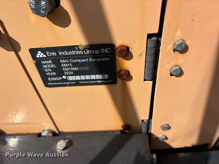 image for item ET0431 2024 Erie EM15 mini excavator