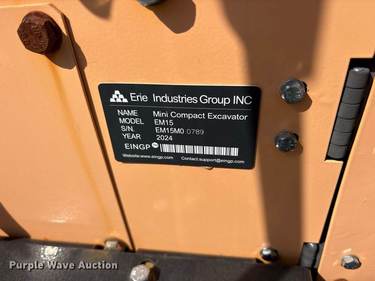 image for item ET0432 2024 Erie EM15 mini excavator