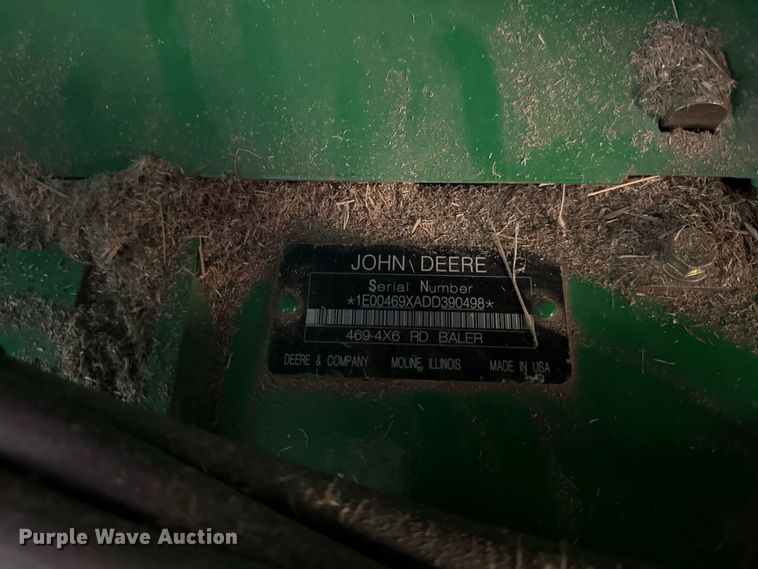 image for item EV6137 2013 John Deere 469 round baler