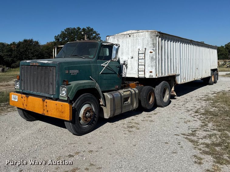 1981 GMC grain truck with grain trailer