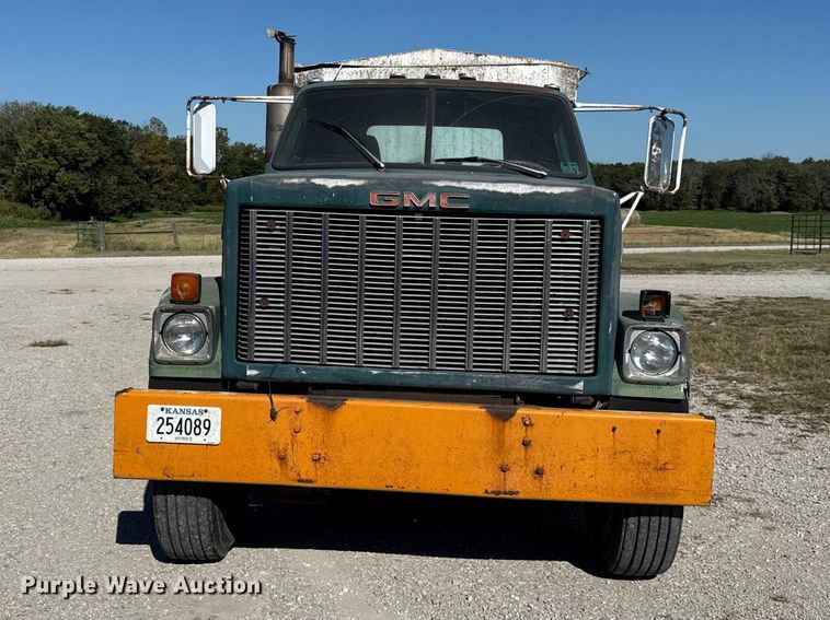 image for item EV6139 1981 GMC grain truck with grain trailer