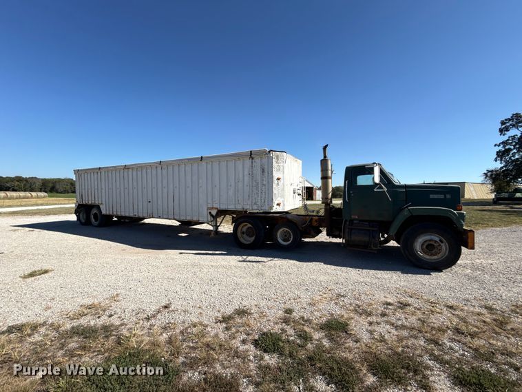 image for item EV6139 1981 GMC grain truck with grain trailer