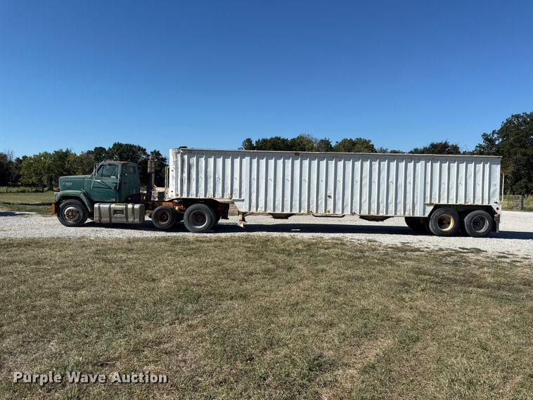 image for item EV6139 1981 GMC grain truck with grain trailer
