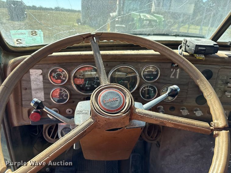image for item EV6139 1981 GMC grain truck with grain trailer