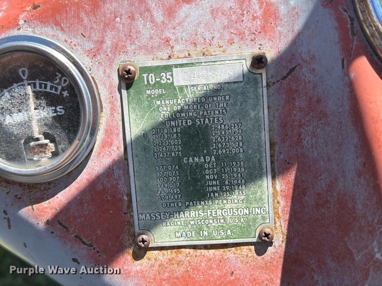 image for item EW2191 1955 Ferguson TO-35 tractor