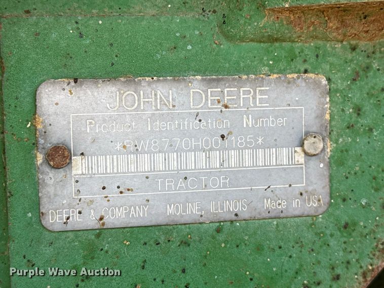 image for item EW4271 1993 John Deere 8770 4WD tractor