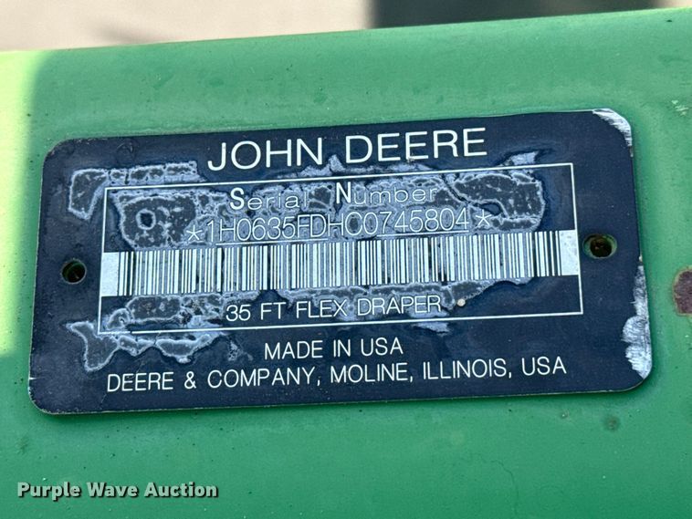 image for item EW4282 2012 John Deere 635FD HydraFlex flex draper head