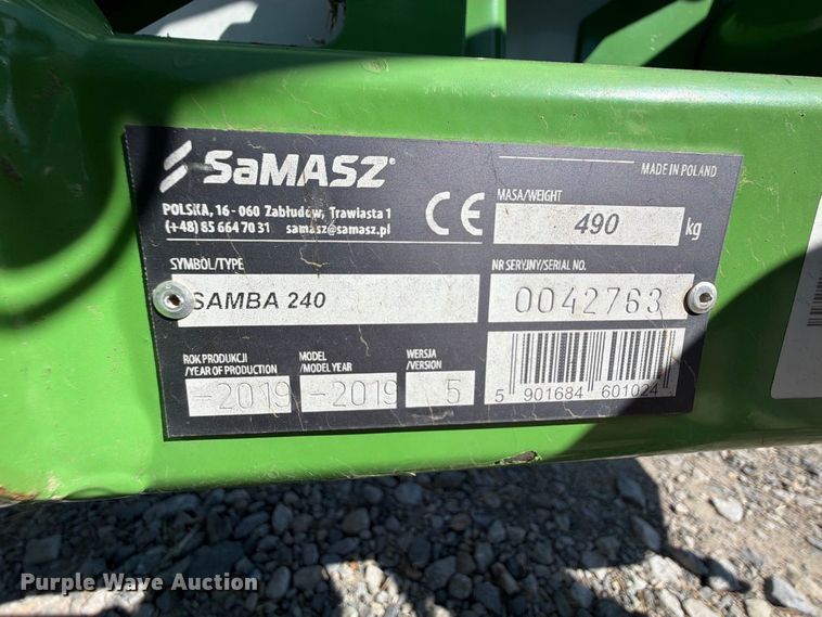 image for item FK5112 2019 SaMASZ Samba 240 disc mower
