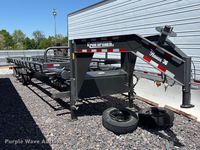 image for item YA3322 2025 EZ Haul Hay Handler The Hauss 36 round hay bale trailer