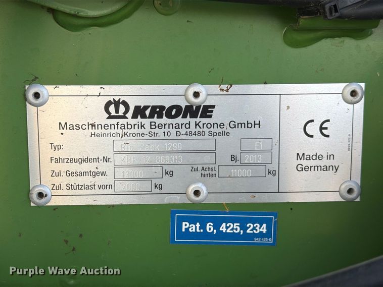 image for item YA4892 2013 Krone Big Pack 1290 large square baler