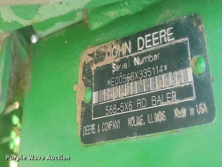 image for item YA4900 2007 John Deere 568 MegaWide Plus round baler