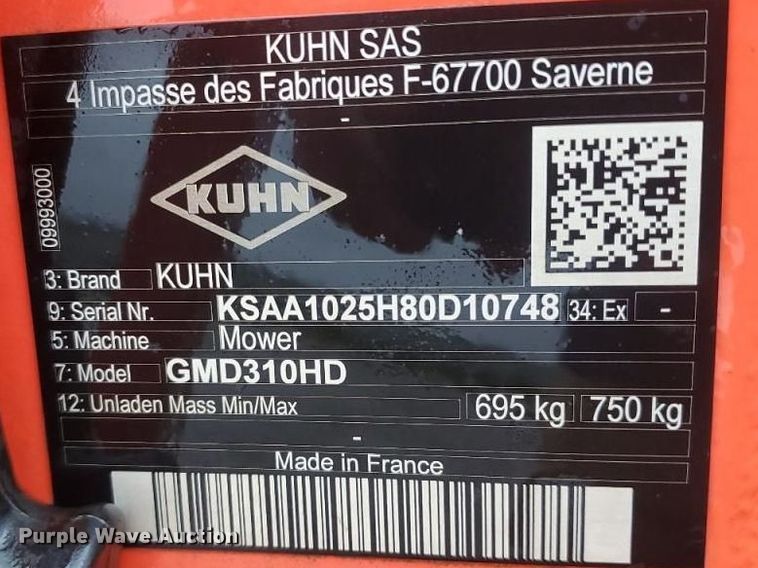 image for item YA4952 Kuhn GMD310HD disc mower