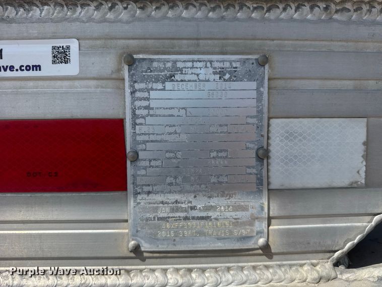 image for item DY3291 2015 Travis S/97 end dump trailer