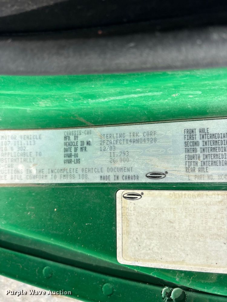 image for item ES8094 2004 Sterling Truck Acterra tank truck