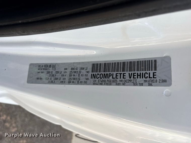 image for item EU0866 2019 RAM 5500 bucket truck