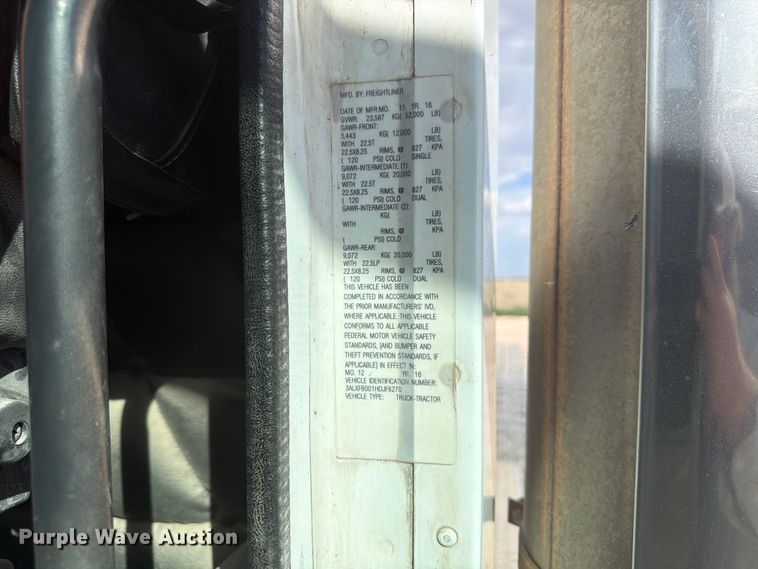 image for item EW8669 2017 Freightliner Coronado semi truck