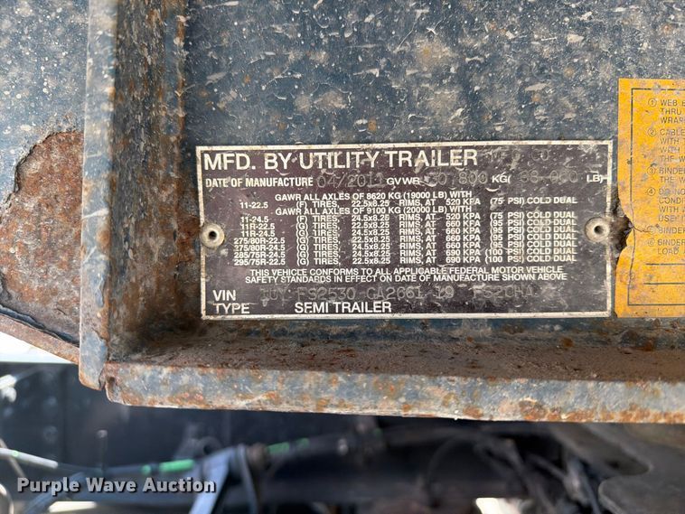 image for item FI0373 2012 Utility FS2CHA flatbed trailer