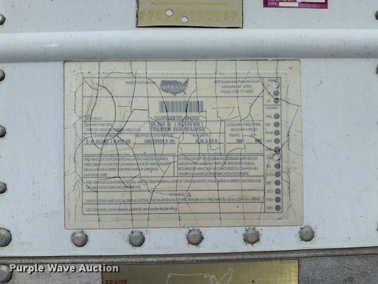 image for item FK3223 2012 Wabash refrigerated van trailer