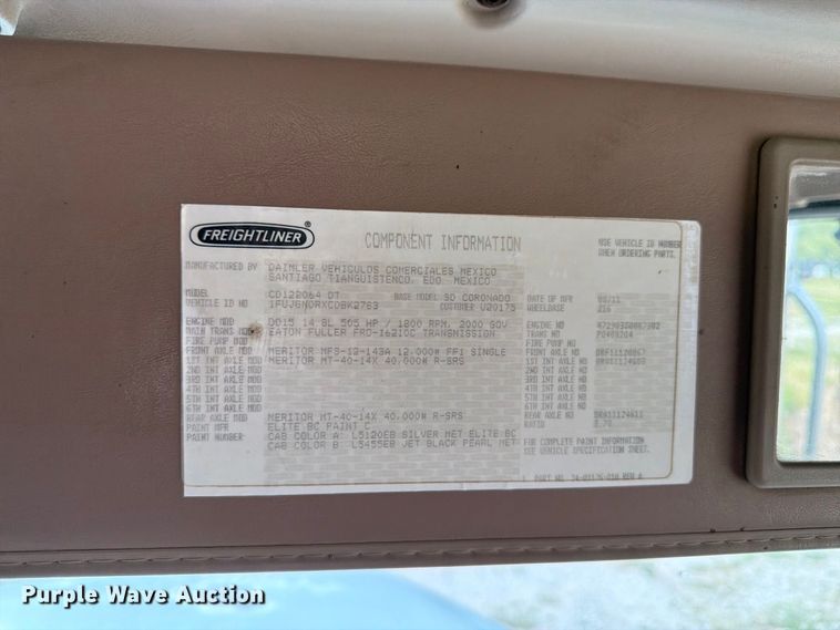 image for item FK3456 2012 Freightliner Coronado semi truck