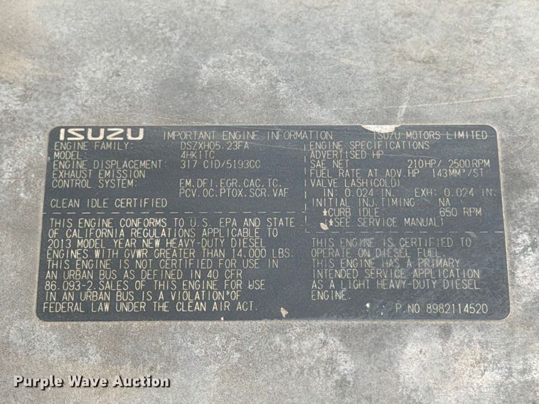 image for item FN2567 2014 Isuzu NRR box truck