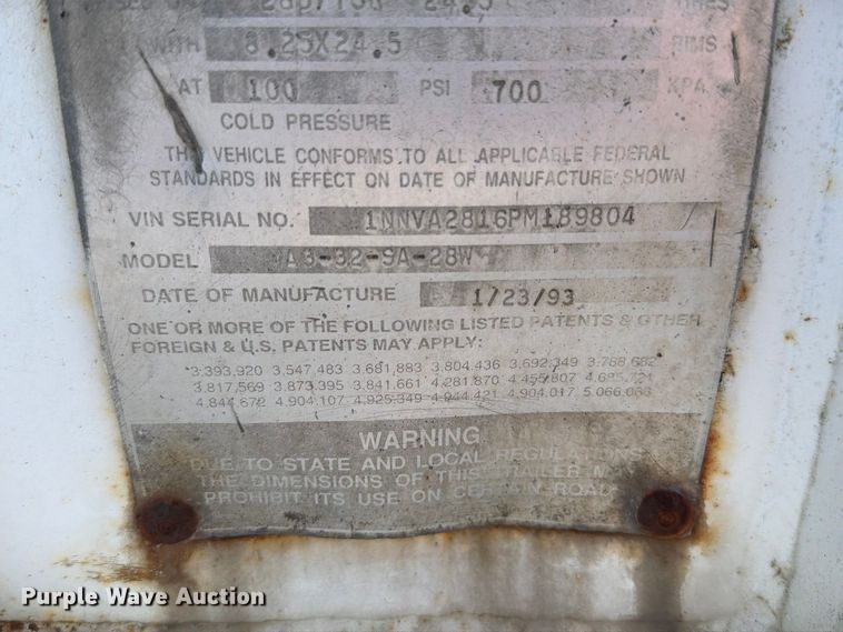 image for item FT6210 1993 Monon JA3-32-SA-28W dry van trailer