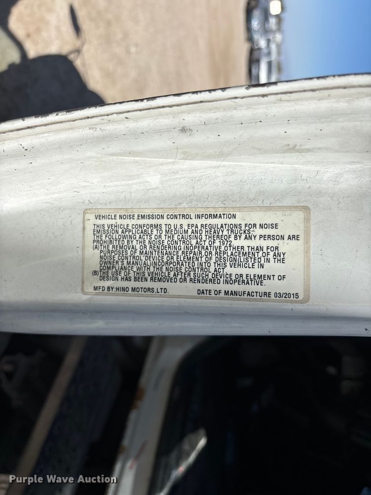 image for item YA3609 2016 Hino 268 box truck