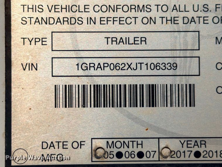image for item YA4463 2018 Great Dane CCC-3314-01053 dry van trailer