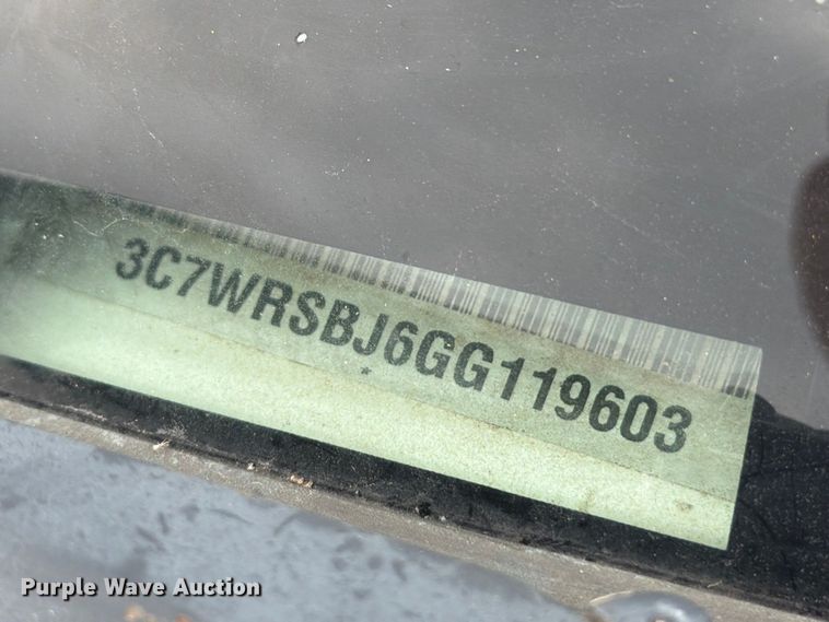 image for item DV2062 2016 RAM 3500 flatbed truck