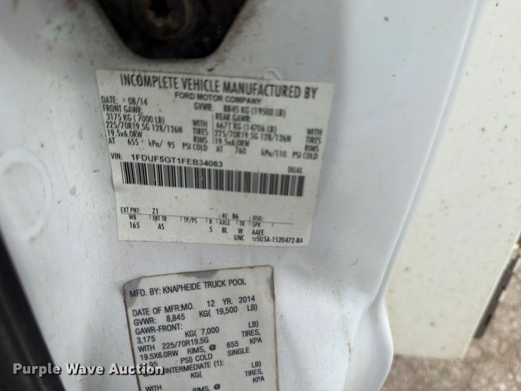 image for item DV2064 2015 Ford F550 utility / service truck