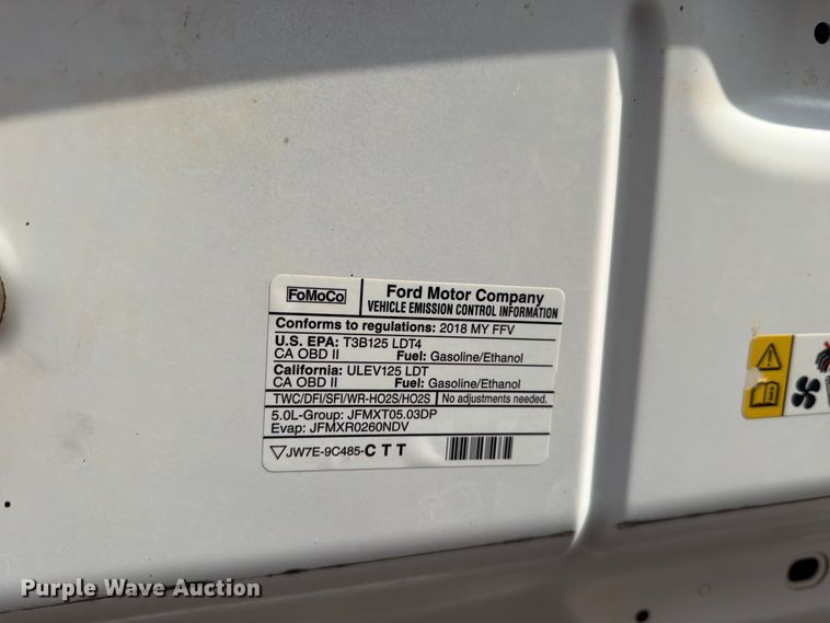 image for item DV8607 2018 Ford F150 Ext. Cab pickup truck
