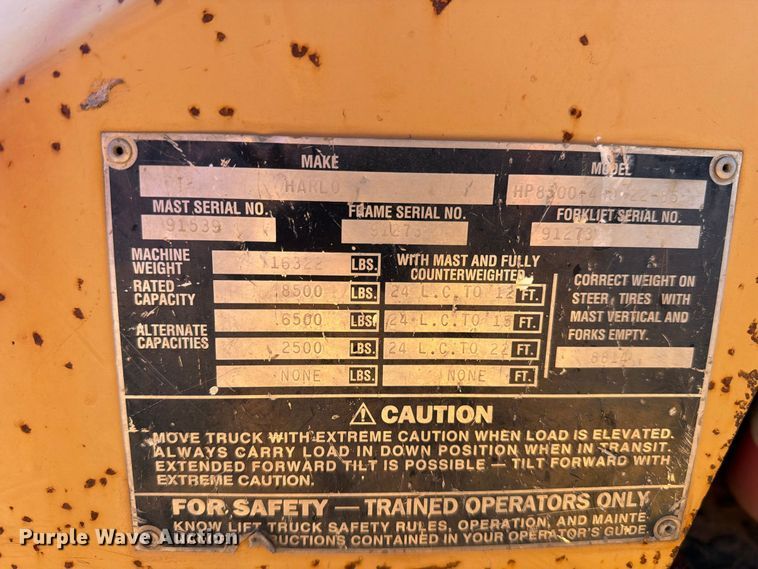 image for item DV8655 2005 Harlo HP8500 forklift