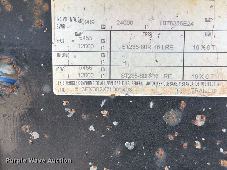 image for item DZ4755 2007 Trailerman equipment trailer